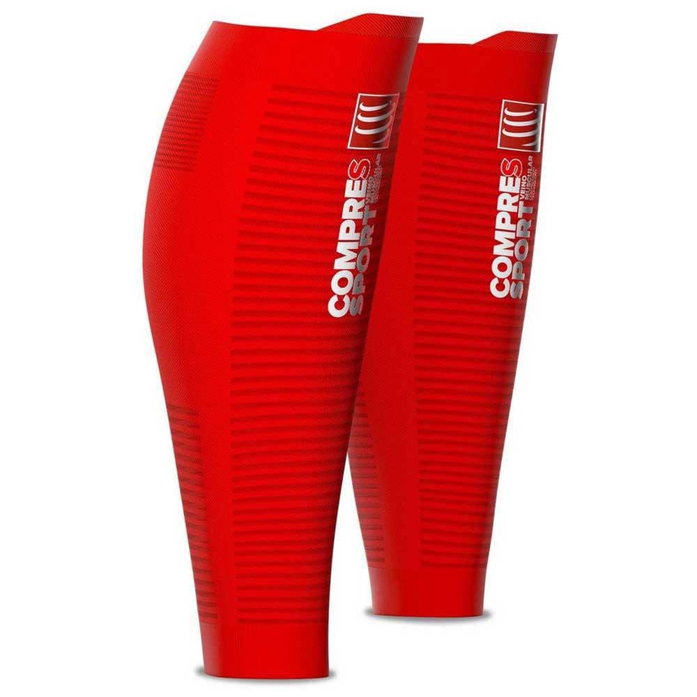 Compressport R2v2 Oxygen Calf Sleeves Waden Kompression Running Triathlon (red, T4 (42-46cm))