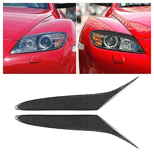 JHMJHM la Linterna del Coche y Recambio Coche de Fibra de Carbono de la ceja de luz para Mazda RX8 Coupe 20042008 La Linterna del Coche de Accesorios