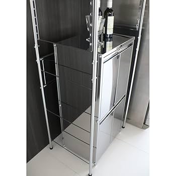 ディノス　ステンレス棚突っ張り伸縮ラック 3段 幅40cm～60cm 楽天市場】ステンレス棚突っ張り伸縮ラック 3段 幅40cm-60cm