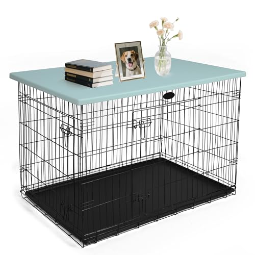 Rockever 44 Inch Dog Crate Topper Countertop for 42 Inch Dog Cage Dog Crate Cover Plastic Nonslip Pet Crate Table Topper with Screws Easy to Clean (Crate Not Include)