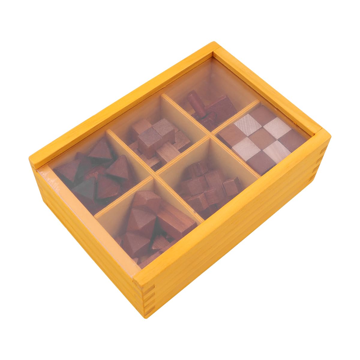 POFET 6 Pcs Jigsaw Puzzle, Wooden Jigsaw Puzzle, Kongming Lock Luban Lock, Wooden T-oy Thinking Game for Adults, Father, Brain Teaser