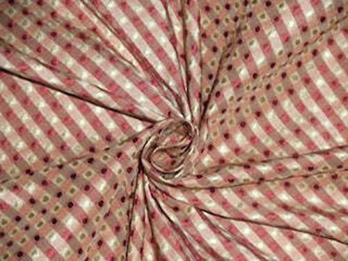 Taffetas de soie jacquard rose haut de gamme en 137 cm de large pour haute couture