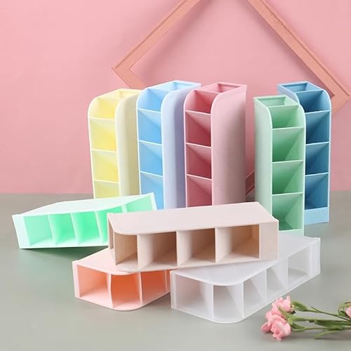 Kit 2 Porta Canetas Lápis Organizador De Mesa Multiuso Vertical Color 4 Divisórias (Branco)