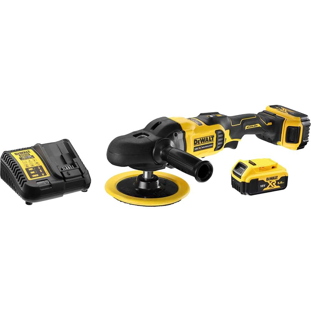 Dewalt DCM849 18V XR Brushless Rotary Polisher 2 x 5ah Li-ion