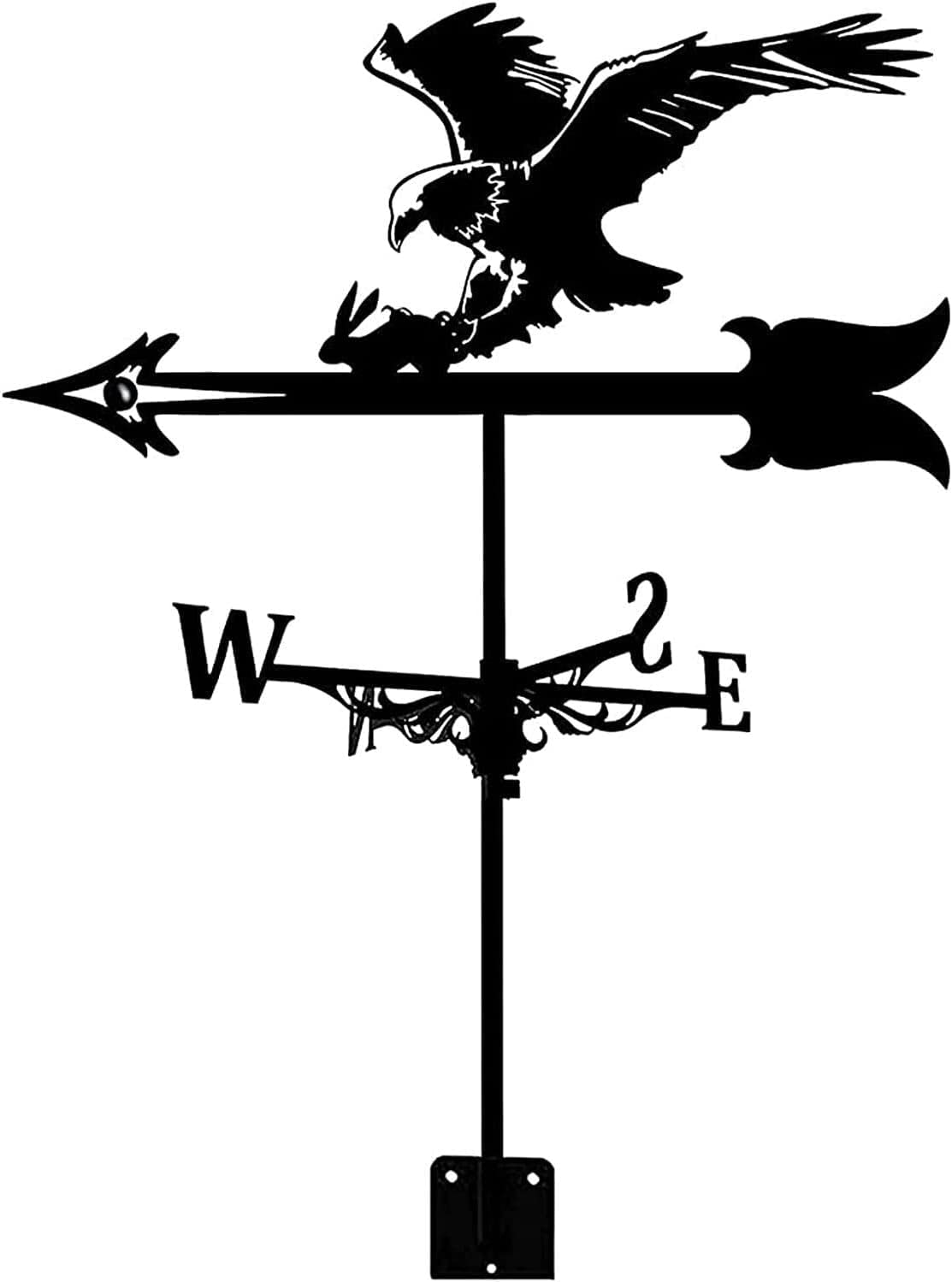 Klonwg Eagle A Weathervane Animal Metal Weather Vane Yard Decor Weathervane,Silhouette Animal Stakes Garden Metal Decorations Wind Direction Indicator For Outdoor Roof Farmyard