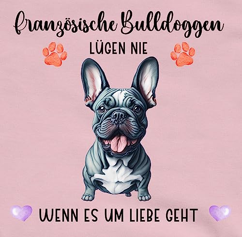 Pullover Damen Hoodie Frauen - Hunde - Französische Bulldogge - Geschenk Hundebesitzern - L - Hellrosa - französische Damen+Pullover+mit+hundemotiv Hundebesitzer Bulldoggen hundemotiven. Hund