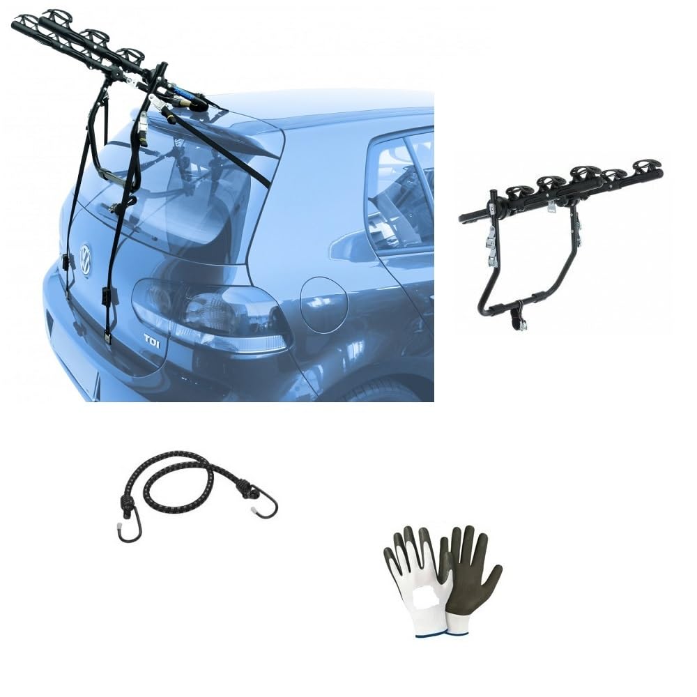 COMPATIBILE CON Volkswagen Up 3p (11-15) PORTABICI POSTERIORE PER AUTO PER 3 BICI PORTA BICICLETTE IN ACCIAIO PER COFANO AUTO RETRO PER 3 CICLO CON REGOLAZIONI DI CINGHIE