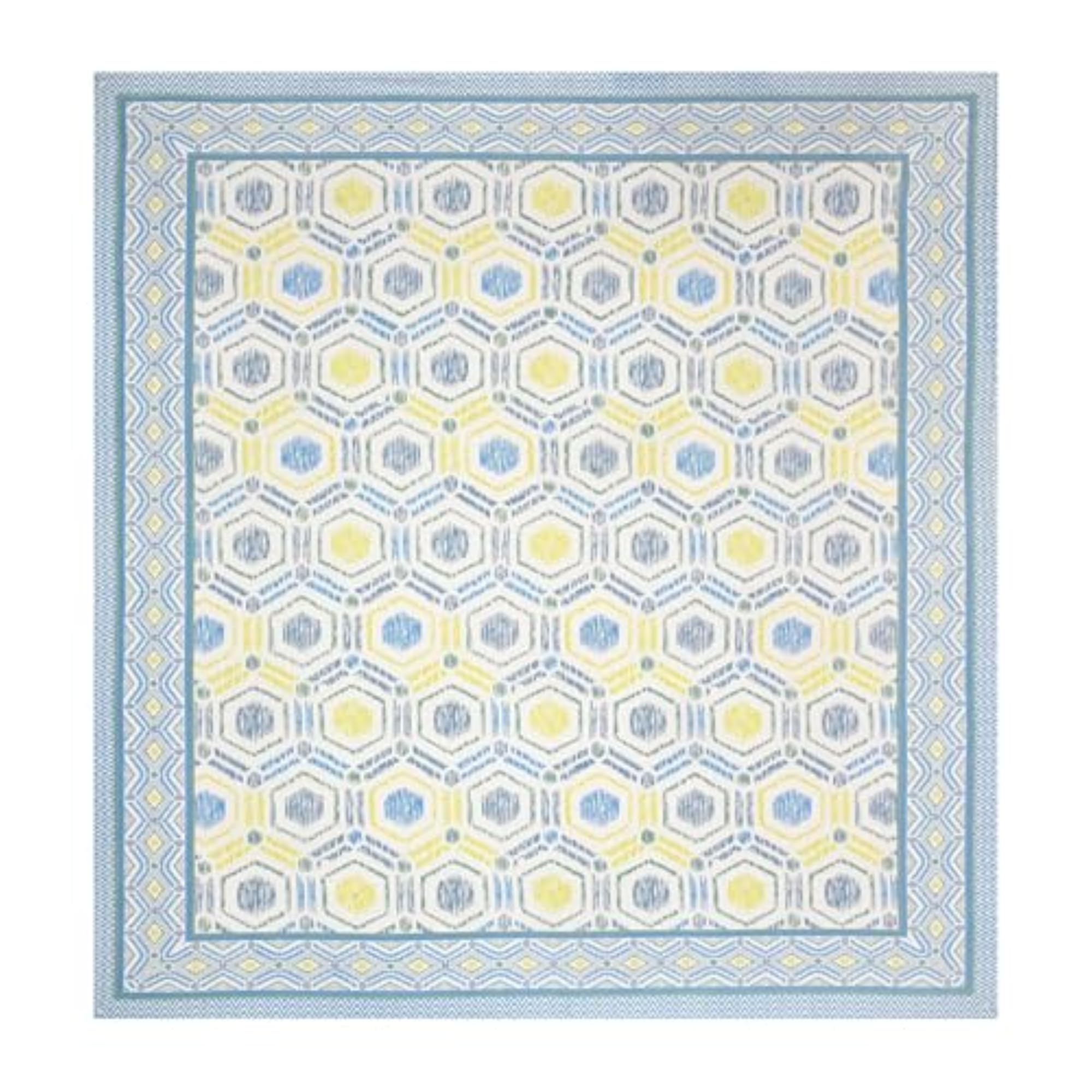 Hand Block Print Cotton King Size Double Bedsheet, Grey Ikat