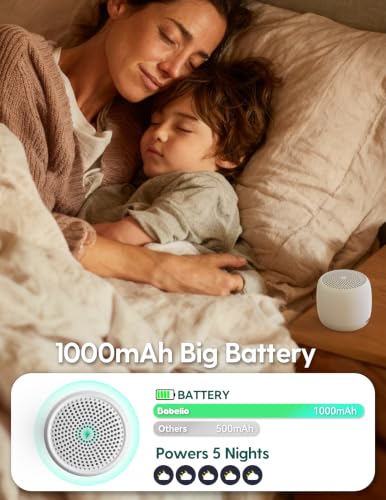 Image of Babelio White Noise Sound Machine (Pocket Mini Pro) | 1000mAh Large Battery, 25 Non-looping Sounds for Adults, Kids & Babies, Timer, Memory Function, Pocket-Sized & Travel Essentials, White 2 Pack