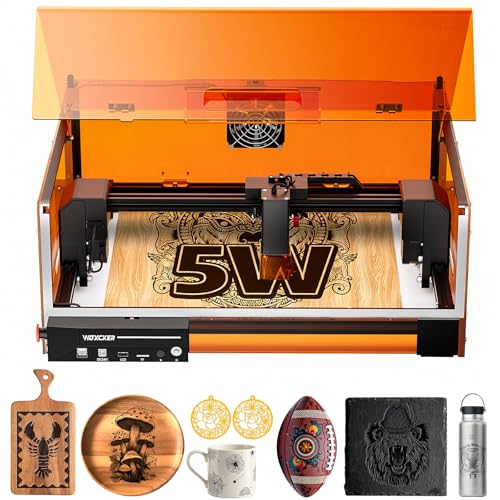 Laser Graviermaschine, L2 MAX 5.5W mit Gehäuse Beiliegender Lasergravur Maschine, Gravurfläche: 300 × 300 mm Hochpräzise Laser Cutter, Gravieren und Schneiden Holz Metall Glas Geeignet für Anfänger