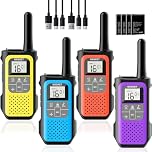 NXGKET Walkie Talkies for Adults Kids, Walkie Talkie 4 Pack Long Range, Rechargeable 2 Way Radios with 1200mAh Battery, 16 Channels, Supports VOX Function, Walkie Talkies for Outdoor Camping Hiking