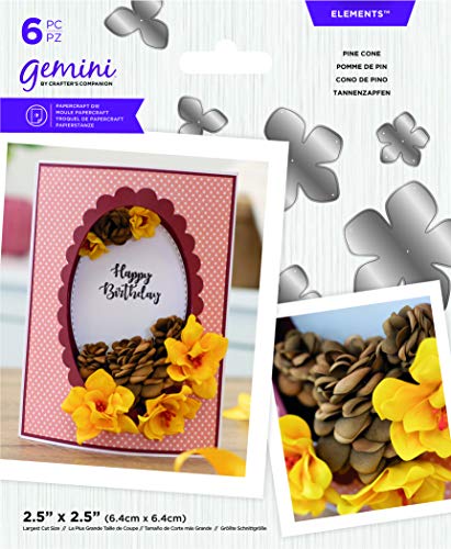 Crafter's Companion Gemini Elements Winter Flower Foam Die Set-Pine Cone, Silver, One Size