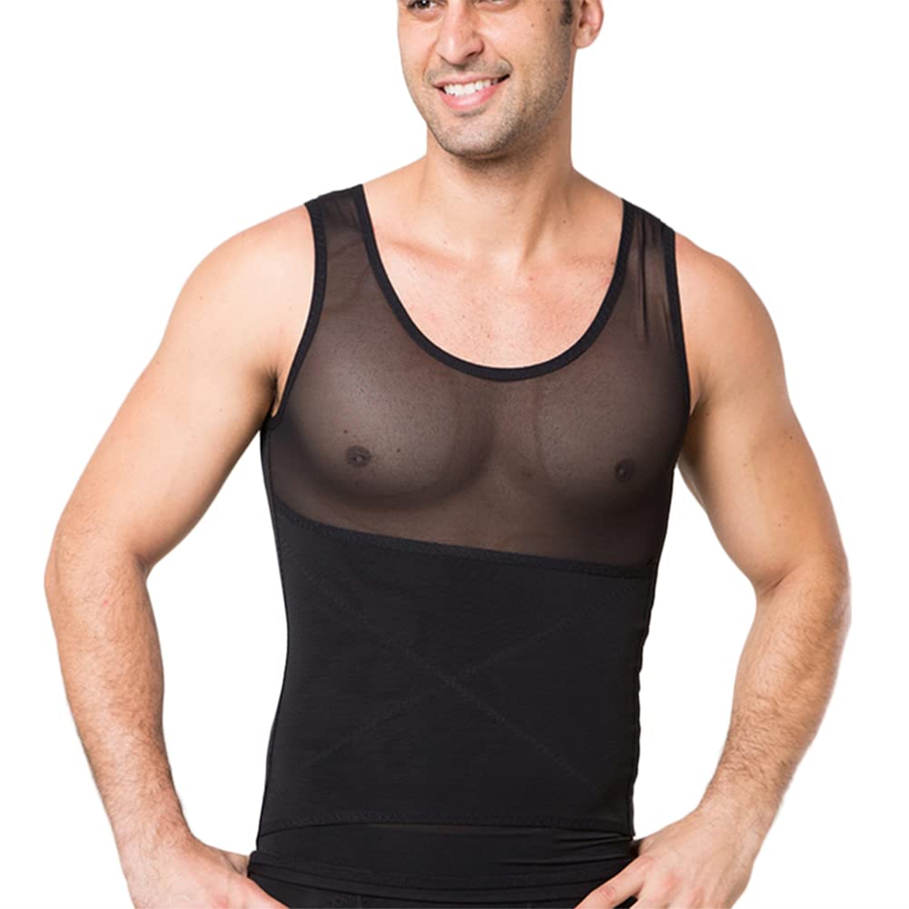 ISCBAFYX Kompresja męska Ukryj Gynecomastia Undershirt Shapewear Body Shaper Schowing koszula brzuch kamizelka termiczna s-2xl