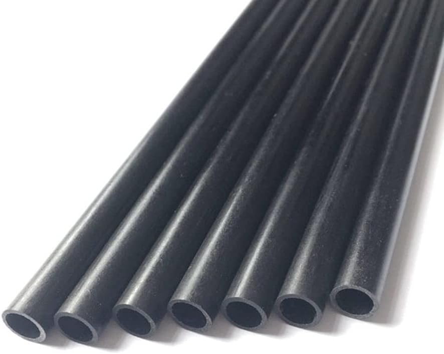 10pcs Carbon Fiber Tube, Hollow Tubes Carbon Pipe Carbon Fiber Rod Kite Model (Size : 10PCS 8x6x500mm)