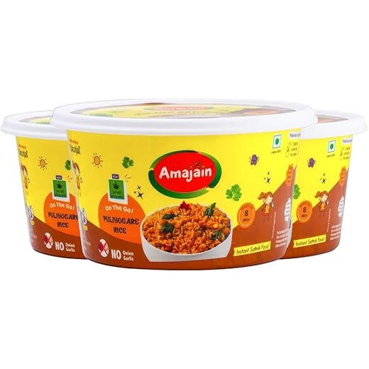 Amajain Healthy Puliyogare Rice - Ready-to-Eat 70g