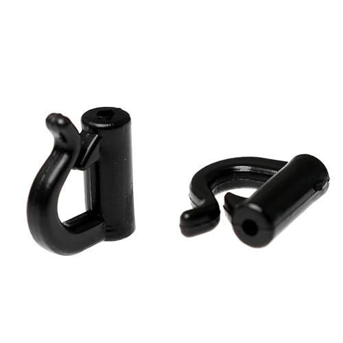 Miniatura 2 de Horquilla giratoria de cambio rápido DZS ELEC 100 piezas de arnés de plástico negro para orugas de leuta, horquilla de pesca