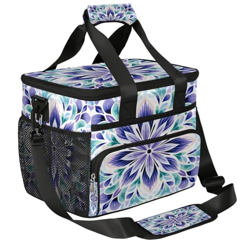 Abstract Flower Floral Insulated Picnic Backpack Lunch Box for Women Men Picnic Basket Tote Lunch Bag Picnic Bag Portable Lunch Bags for Picnic, Beach, Work, Trip,Office, Camp Abstract Flower