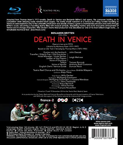 Ópera en Blu-ray Britten: Death In Venice Naxos NBD0076V para noches de música clásica 3