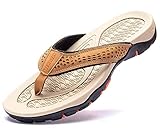  ChayChax Chanclas Hombre Sandalias Deportivo de Playa y Piscina Verano Zapatillas Flip Flops con Suela de Goma,Caqui,42 EU