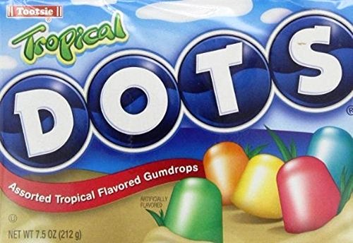 Tropical Dots Candy 7.5 Ounce Theater Size Packs 12 Boxes