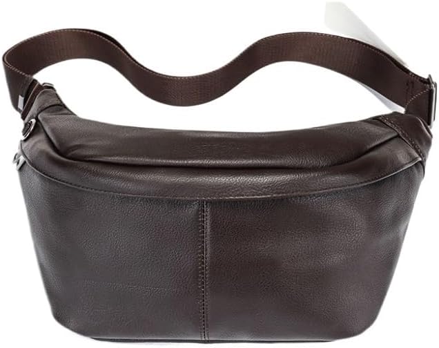 Leather Single Shoulder Bag with Waist Strap Large Capacity Men's Multi Functional Chest