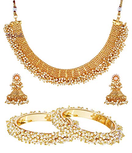 Best Valentine Gift : YouBella Jewellery Valentine Collection Combo of Bangle and Neckalce Set for Girls and Women