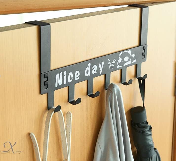 IMPRONOW Heavy Duty Over Door Hanger for Cloths, Drill Free Door Handing Hooks Suitable for Bathroom, Kitchen | Scarf, Coat, Towel Holder Removable Door Hanger, Carbon Steel (Panda Nice day Hanger, 3) (B0CG25HKL5) Amazon Price History, Amazon Price Tracker
