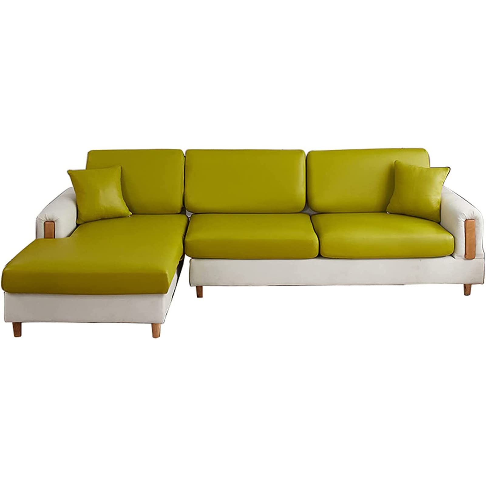 Housse de canapé extensible et protège-coussin vert 2 places