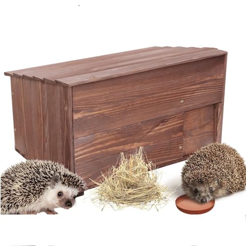 MODO24 Igelhaus aus Holz, Stabiles Igel Winterquartier mit...