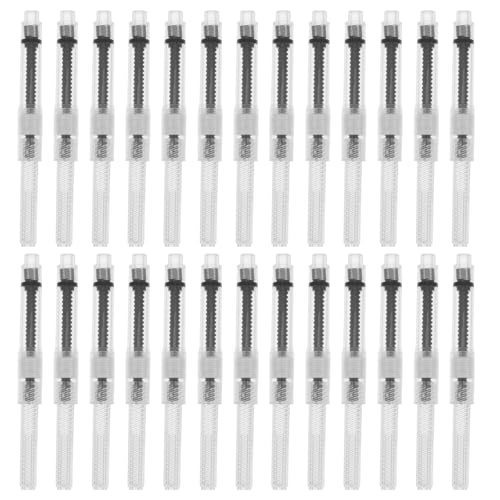 jojofuny 50 unidades de convertidores de tinta con tornillo para pluma estilográfica, con tapón de rosca para rellenar a presión, para escritura y corrección, para pluma estilográfica de 2,6 mm.