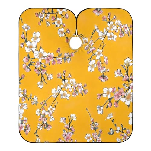 Capa de Corte de Pelo Profesional Impermeable con Diseño Floral Naranja miniatura 2