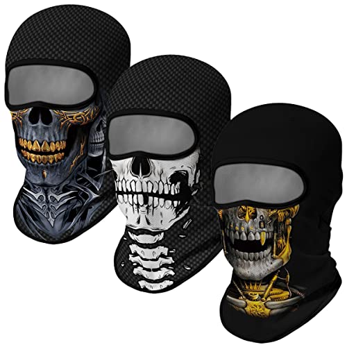 Red Plume 3Pcs Balaclava Ski Mask Motorcycle Full Face Mask Outdoor Tactical Hood Headwear Mask Unisex For Cycling Halloween Windproof thumb #4