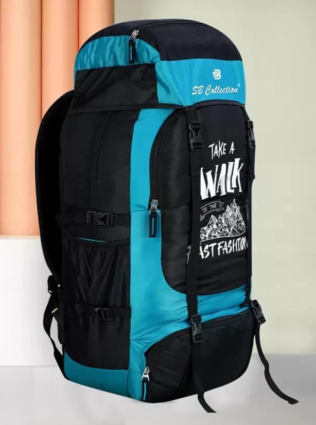 Image of SB Collection 60 L Hiking Rucksack, Water Repellent 600D Oxford Canvas, Unisex Trekking and Camping Travel Bag