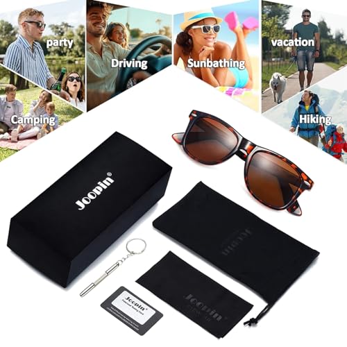 Image of Joopin Square Sunglasses Polarized UV400 Designer Sun Glasses Men Women | Oversized, Plastic Frame, Retro, Vintage, Unisex, Trendy Shades for Driving, Party, Fishing, Business, Costume