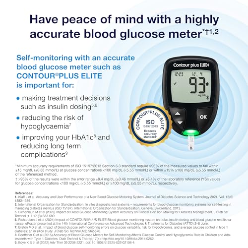 Image of Contour Plus Elite Blood Glucose Monitoring System (Glucometer with Contour Plus Blood Glucose Test Strip 25S Free) | with Bluetooth