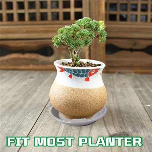 Bleusea Plastic Plant Saucer 6 8 10 12 14 16 Inch, 3 Pack 6 Inch Gray Durable Drip Trays For Flower Pot, Heavy Duty Drainage Tray For Indoors No Holes, Plant Plate Water Catcher For Planter Base #TOP6