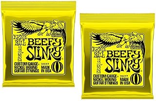 Ernie Ball P02627 Beefy Slinky Nickel Wound Electric Guitar Strings, 11-54 (2 Pack)