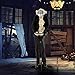 Halloween Haunters Animated Standing 6 Foot Scary Crazy Old Butler Man with Moving Head and Light-Up Eyes Decoration - Dressed in Black with Skeleton Hands & Serving Plate - Battery Operated