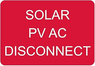 ComplianceSigns.com Solar Pv AC Disconnect Engraved Sign for Electrical, 3x2 in. White on Red Plastic