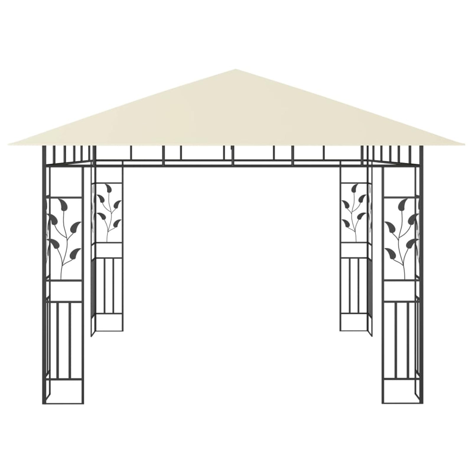 Gazebo con Zanzariera e Luci LED 3x3x2,73 m Crema,Gazebo,Impermeabile,Anti UV,Gazebo da Giardino,Gazebo Esterno-3070314