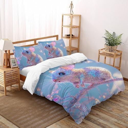 Housse de couette 200x200 zip invisible microfibre 3D souris - 2