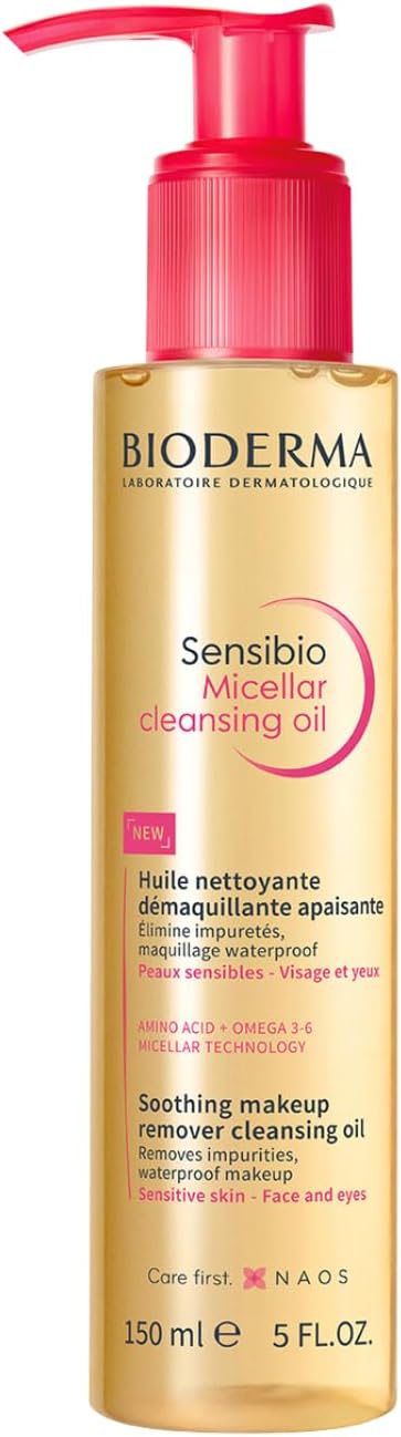 Sensibio Micellar Oil - Wash-Off Micellar Oil Cleanser for Sensitive Skin, Nourishing Oil to Milk Makeup Remover & SPF Remover, 150ml