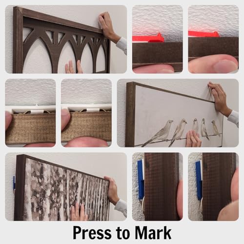 Image of Picture Hanging Tools - Pack of 6 Tools - Use to Help Hang Pictures, Canvases & More - Use for Sawtooth, Double Sawtooth, Keyhole, Double Keyhole, Rings & More Hangers - Standard Set