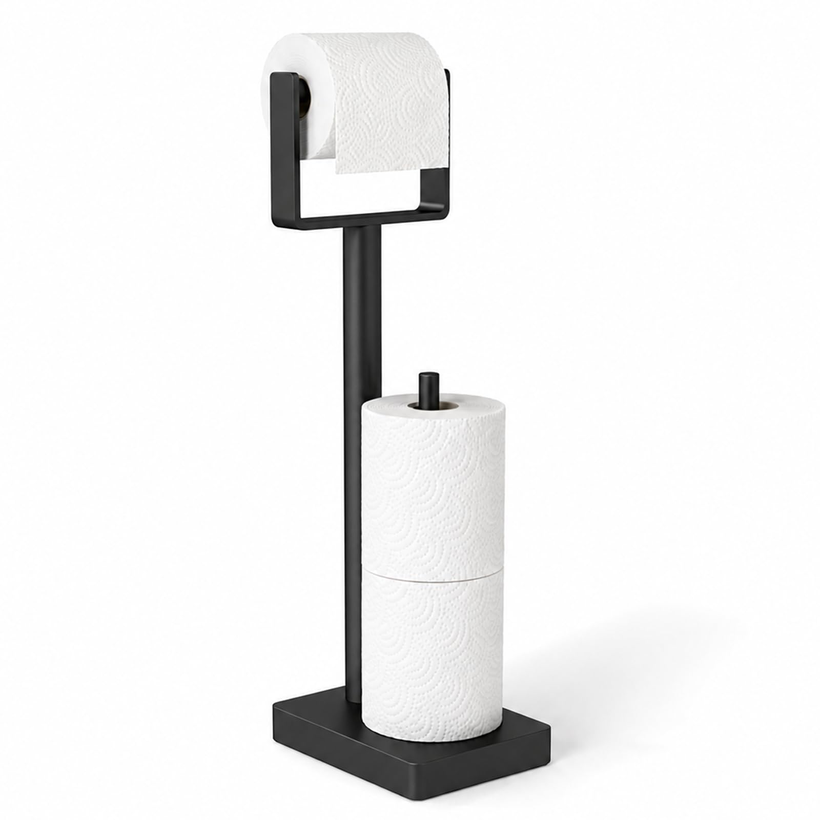 YUMORE Toilet Paper Holder Stand with Weighted Base, Matte Black — Amazon image 7