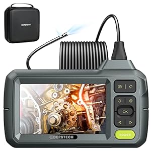 DEPSTECH Endoscoopcamera met licht, 5,5 mm dual lens inspectiecamera, 1080p opname 4,3 inch scherm, gedeelde weergave, 7…