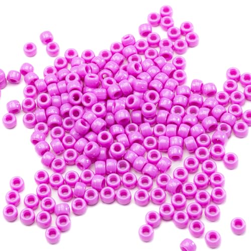 Image of Gxueshan 1000 Pcs Acrylic Pony Beads 6x9mm Bulk for Bracelet Necklace Jewelry Making Earring Hair Braiding Kandi Beads