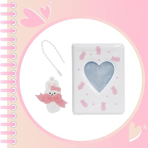 Vista 17 de Carpeta para tarjetas fotográficas Kpop de 3 pulgadas, soporte para tarjetas fotográficas Kpop, mini álbum de fotos, álbum Kpop con colgante