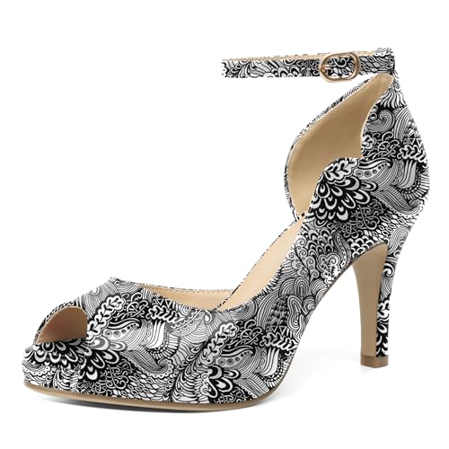 Image of AUMOTED High Heels Pumps Platforms Shoes for Party Daily 3.4 inch Dressy Pumps