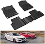KIWI MASTER Floor Mats Compatible for 2016-2021 Honda Civic Accessories All Weather Mat Custom Fit Liners Front & 2nd 2 Row Seat TPE Slush Liner Black