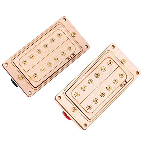 Micro chevalet de manche Humbucker professionnel pour les guitaristes et les amateurs de bricolage pour les amateurs de musique(Gold core and screws)